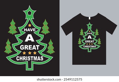 Merry Christmas T-Shirt Design Vector File , Christmas T-Shirt Design