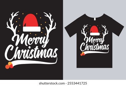 Merry Christmas T-Shirt Design Vector File, Christmas T-Shirt Design