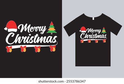 Merry Christmas T-Shirt Design Vector File, Christmas T-Shirt Design