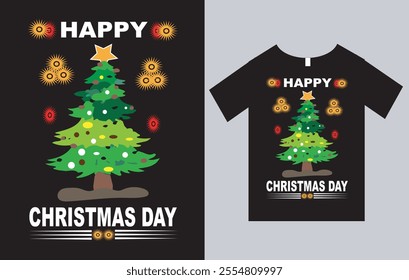 Merry Christmas T-Shirt Design Vector File, Christmas T-Shirt Design