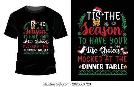 Merry Christmas - Christmas T-shirt Design, Vintages T-shirt, Vector, Christmas Tree, Happy Christmas Day Gift