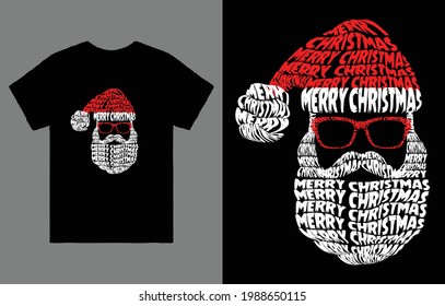 Merry Christmas T-Shirt Vector Design, Santa Claus Merry Christmas Tee, Christmas Shirt For Man And Women