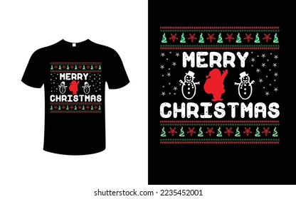 Merry Christmas T-Shirt Vector Design, Santa Claus Merry Christmas tee, Christmas Shirt for Man and Women