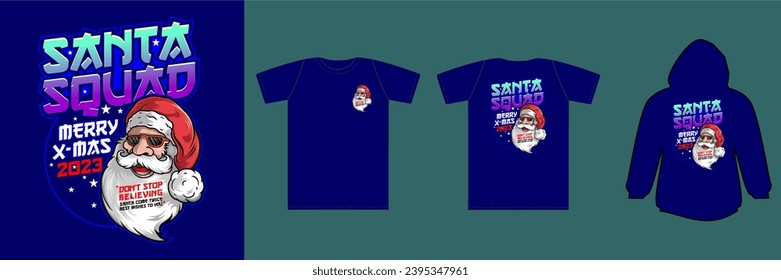 Merry Christmas T-Shirt Vector Design, Santa Claus Merry Christmas tee, Christmas Shirt for Man and Women