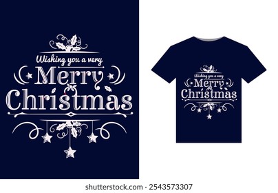 Diseño de Vector de camiseta de Navidades felices, Navidades felices y Vector de diseño de camiseta de Navidades felices.