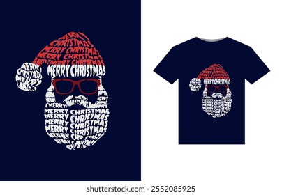 Feliz Natal T-Shirt Vetor Design, Santa Claus Feliz Natal T, Camisa de Natal para homem e mulheres .