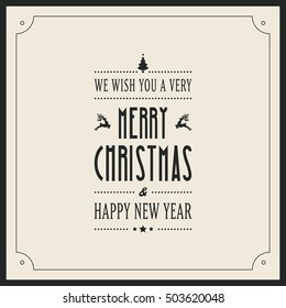 merry christmas type card vintage