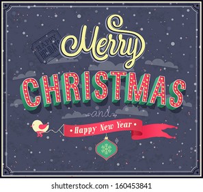 Merry Christmas typographic design. Vector illustration.