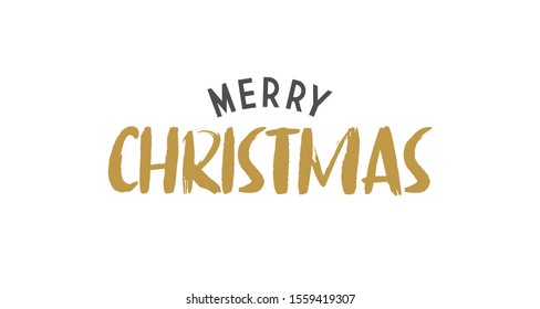 Merry Christmas typographic design. Xmas Holidays gold text lettering. 
