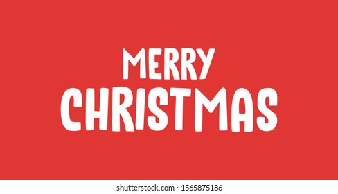 Merry Christmas typographic design. Xmas Holidays text lettering. 