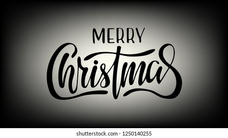 Merry Christmas typographic emblems. logo, text design. Usable for banners, greeting cards, gifts etc. Retro, black and white.