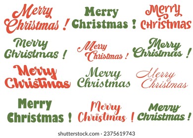 Alegría de los emblemas tipográficos de Navidad. Ilustración del vector