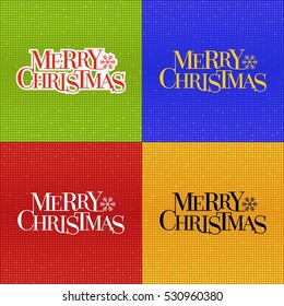Merry Christmas typographic with glitter disco theme background,no mesh, no gradient