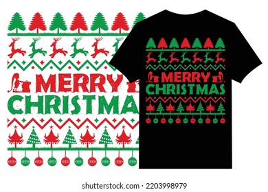 Merry Christmas typographic T-Shirt vector.