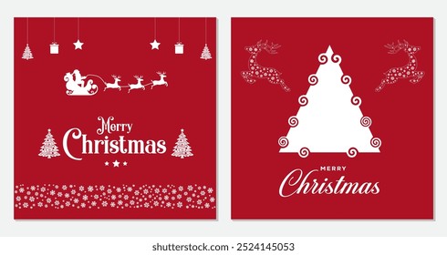 Merry Christmas Typographical on Xmas background with winter landscape with cristmas tree ,star ,santa .Merry Christmas card vector.