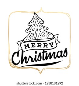 Merry Christmas typography.