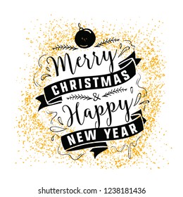 Merry Christmas typography.