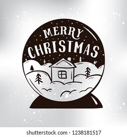 Merry Christmas typography.