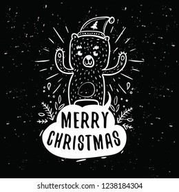 Merry Christmas typography.