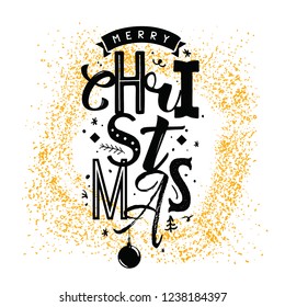 Merry Christmas typography.