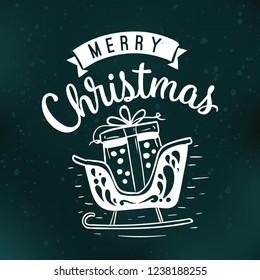 Merry Christmas typography.