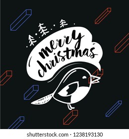 Merry Christmas typography.