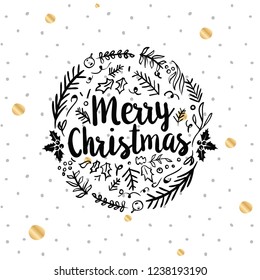 Merry Christmas typography.