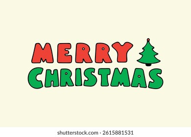 Merry Christmas Typography Art Design
