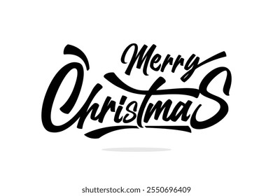 merry Christmas typography Banner, Illustration, Merry Christmas Lettering.