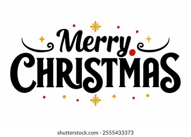 Merry Christmas typography calligraphy vector art 