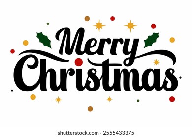Merry Christmas typography calligraphy vector art 