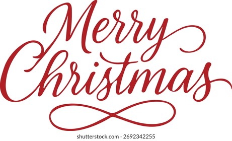 Merry Christmas typography calligraphy vector.