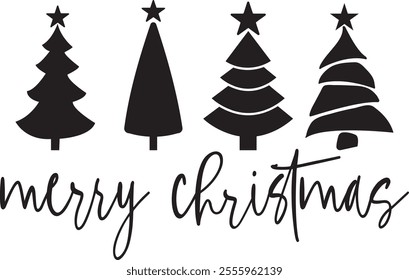 Merry Christmas typography clip art design on plain white transparent isolated background for card, shirt, hoodie, sweatshirt, apparel, card, tag, mug, icon, poster or badge