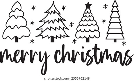 Merry Christmas typography clip art design on plain white transparent isolated background for card, shirt, hoodie, sweatshirt, apparel, card, tag, mug, icon, poster or badge