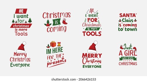 Merry Christmas typography collection. Good for t-shirt, mug, gift and other printing.