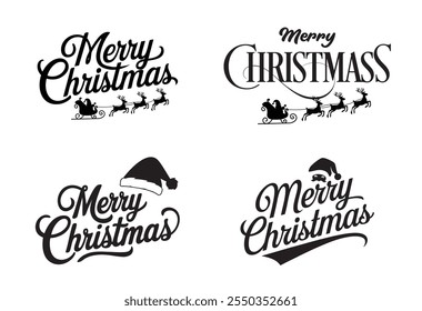 Merry Christmas typography, Merry Christmas decorative calligraphy, 
