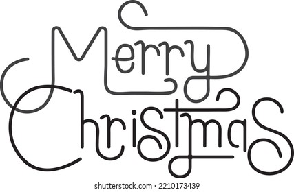 Merry Christmas typography design, calligraphic lettering design, card template. Creative text lettering design for holiday greeting, Christmas greeting poster etc. Calligraphy font style banner. 