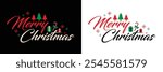 Merry Christmas typography design. Merry christmas hand lettering calligraphy isolated on white background. Merry Christmas script calligraphy. Merry Christmas text. Xmas calligraphy. vector