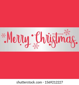 Merry Christmas typography design is red color theme