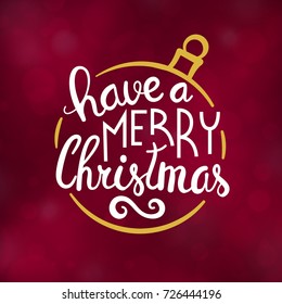 Merry Christmas typography design, Winter season greeting card, vector illustration