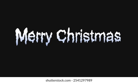 Merry Christmas typography features a frosty, icicle-like style with a dark, gothic twist. The white text on a black background evokes a cold, eerie holiday vibe, perfect for unique seasonal designs