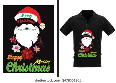 Merry Christmas typography Festival vector design for t-shirt, men, women and lady's dress, Modern and stylish abstract texture exotic design for cloth, paper, cover, fabric, interior décor