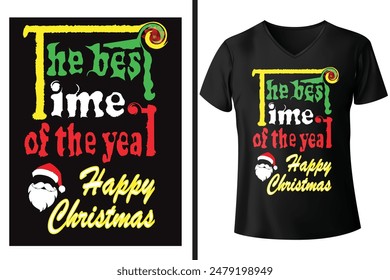 Merry Christmas typography Festival vector design for t-shirt, men, women and lady's dress, Modern and stylish abstract texture exotic design for cloth, paper, cover, fabric, interior décor