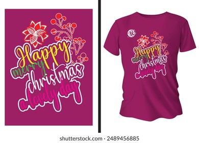 Merry Christmas typography Festival vector design for t-shirt, men, women and lady's dress, Modern and stylish abstract texture exotic design for cloth, paper, cover, fabric, interior décor