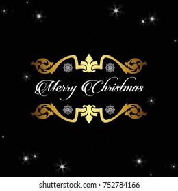 Merry Christmas Typography Greeting Card Design and Decorations Vector Background.