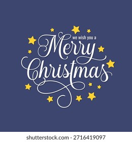 Merry Christmas Typography Greeting Vector Illustration