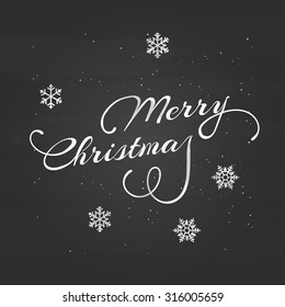 Merry Christmas typography, handwriting. Vector Illustration