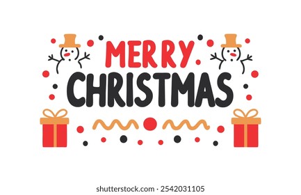 Merry Christmas typography illustration design