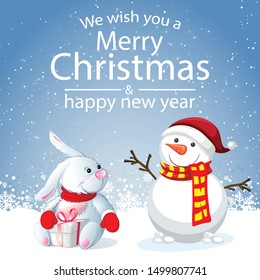 Merry Christmas typography & Illustration - vector