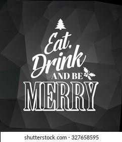 Merry christmas typography poster with christmas tree 
